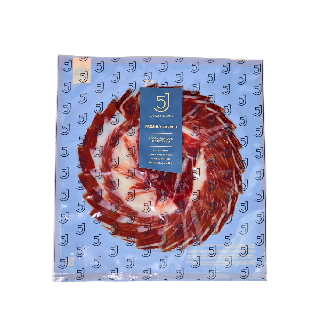 Jamón 100% Ibérico de Bellota Cinco Jotas cortado a mano por ARC 100g