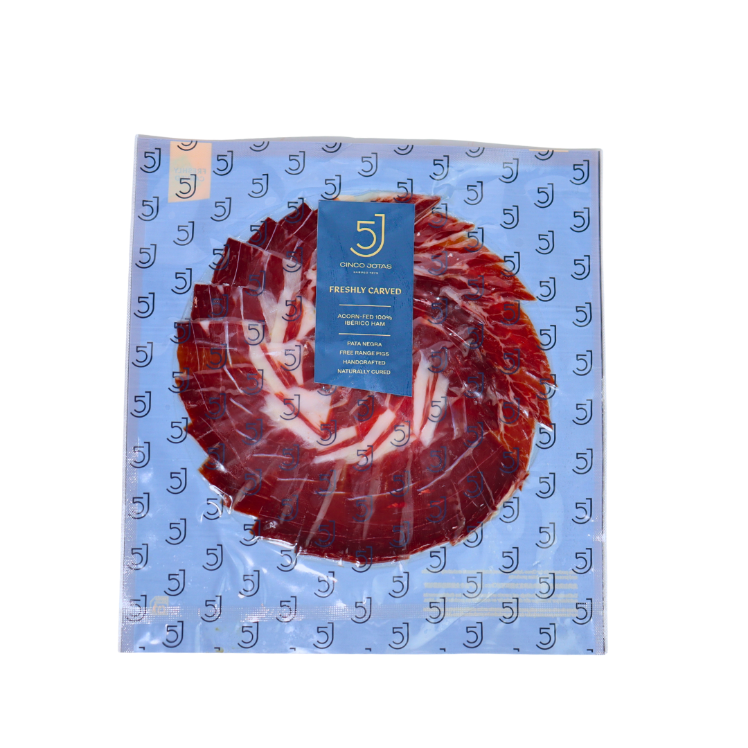 Jamón 100% Ibérico de Bellota Cinco Jotas cortado a mano por ARC 100g