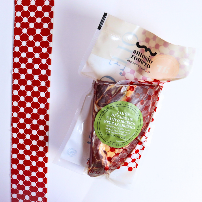 ANTONIO ROMERO "Jamón de Cebo de Campo Ibérico 50% raza Ibérica" Ibérico Grass-fed Pork Ham 50% Ibérico Breed (Boneless) - ARC IBERICO IMPORTS
