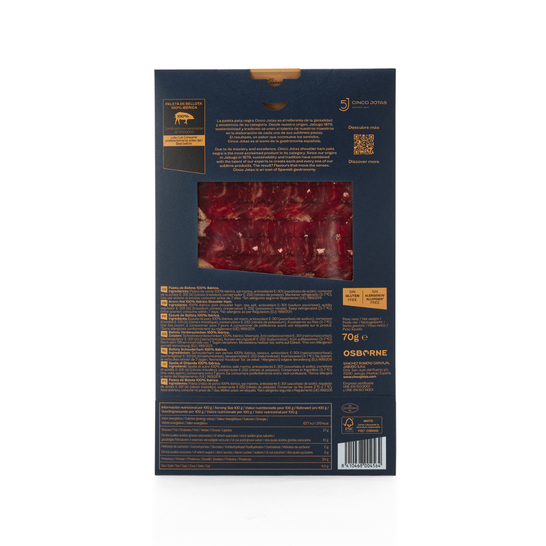 Cinco Jotas Acorn-Fed 100% Ibérico Shoulder Ham Hand-Carved 70g - ARC IBERICO IMPORTS