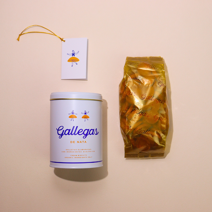 GALLEGAS DE NATA Organic Galician Cream Biscuits Tin 250 g