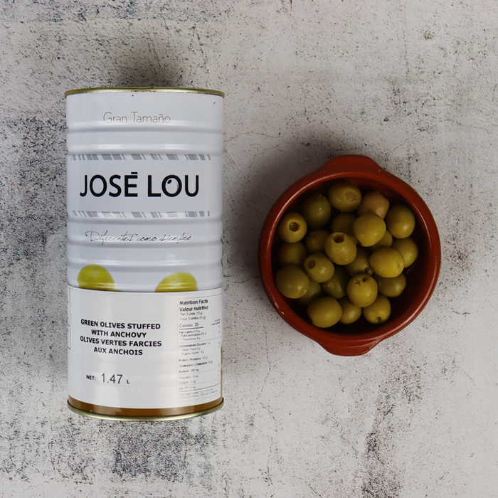 José Lou Manzanilla Olives Stuffed with Anchovies 600g - ARC IBERICO IMPORTS