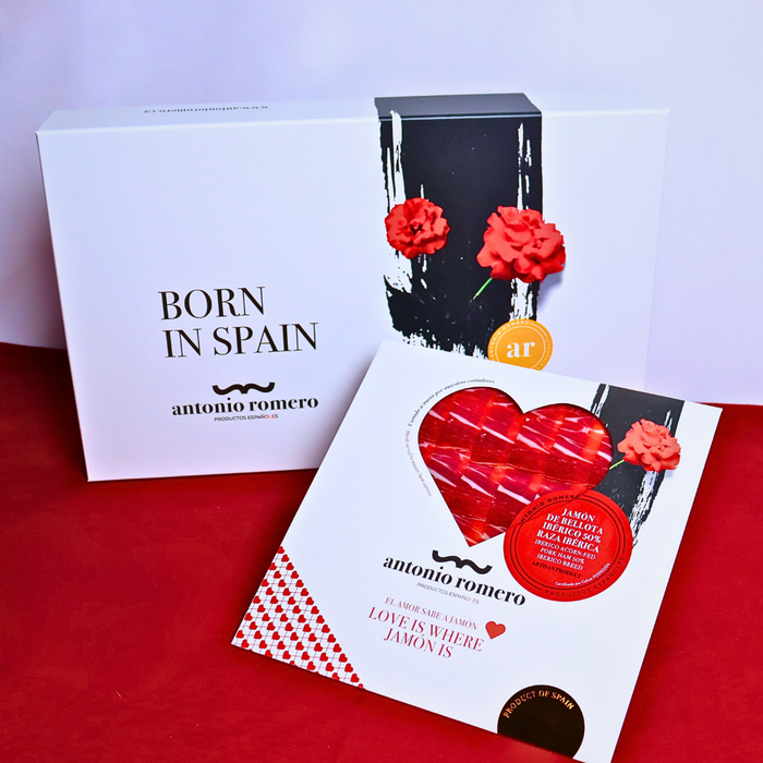 ANTONIO ROMERO Hand Carved  Ibérico Ham Bellota Acorn-fed Heart Shape 60g - ARC IBERICO IMPORTS