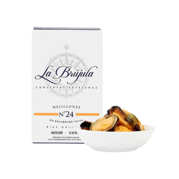 La Brújula Nº24 "Mejillones en Escabeche" Mussels Pickled Sauce (12-16 pieces)