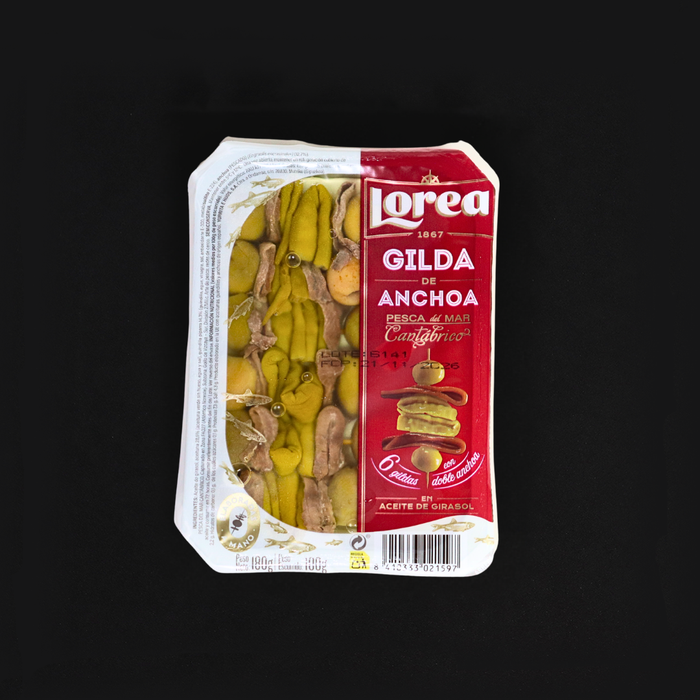 Lorea "Gilda de Boquerón" Cantabrian White Anchovy Gildas in Sunflower Oil 6pcs 180g