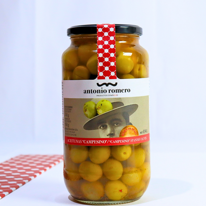 ANTONIO ROMERO "Campesino" Green Seasonal Olives 550g - ARC IBERICO IMPORTS