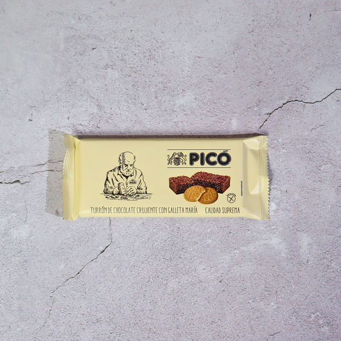 Picó Turrón Chocolate con Galleta María – Chocolate Nougat with Biscuits 200g