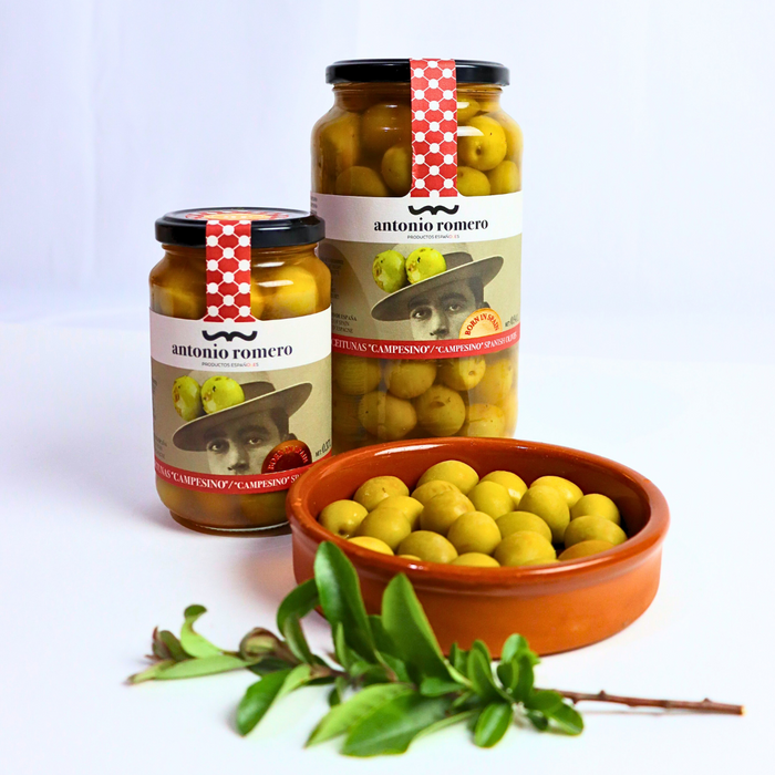 ANTONIO ROMERO "Campesino" Green Seasonal Olives 550g - ARC IBERICO IMPORTS