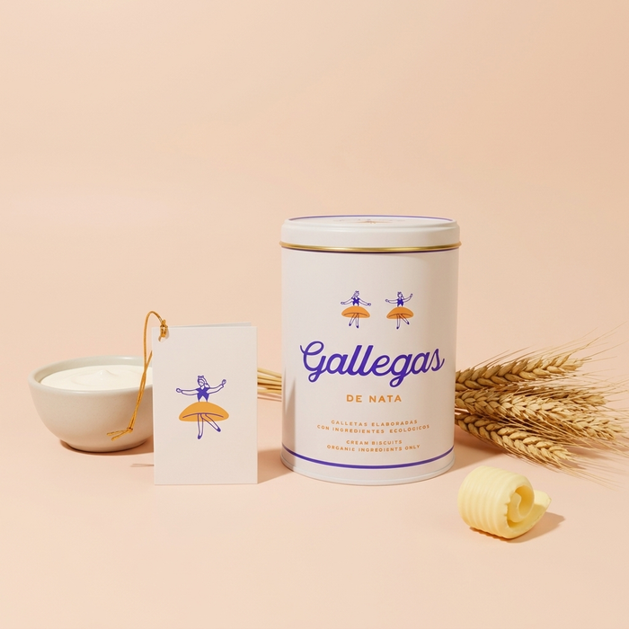 GALLEGAS DE NATA Organic Galician Cream Biscuits Tin 250 g