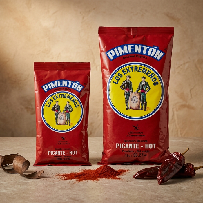 "Pimentón Picante" Los Extremeños Smoked Hot Paprika Seasoning 1kg