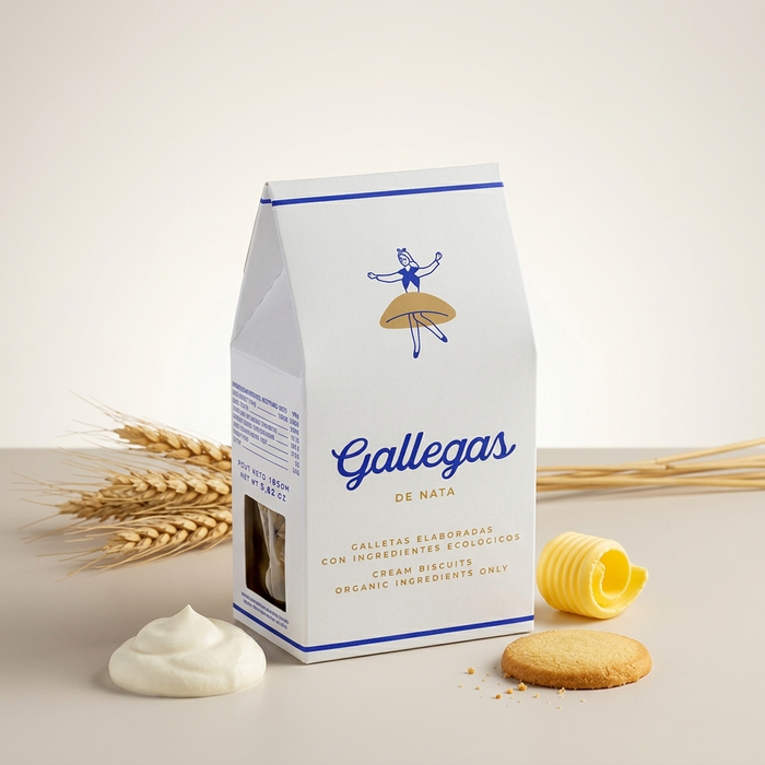 GALLEGAS DE NATA Organic Galician Cream Biscuits 165 g