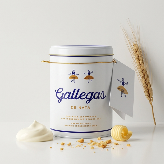 GALLEGAS DE NATA Organic Galician Cream Biscuits Tin 250 g