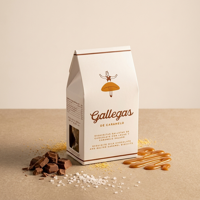 GALLEGAS DE CARAMELO Milk Chocolate & Salted Caramel Biscuits 165 g