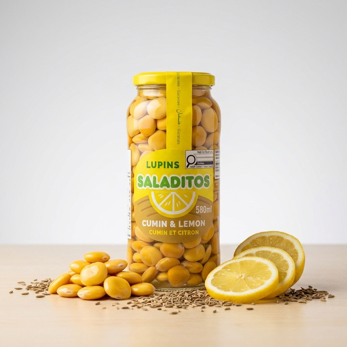 SALADITOS Lupin Beans in Brine with Cumin & Lemon 580 ml