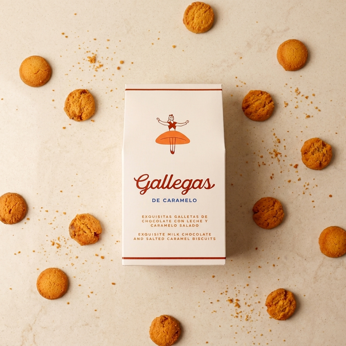 GALLEGAS DE CARAMELO Milk Chocolate & Salted Caramel Biscuits 165 g