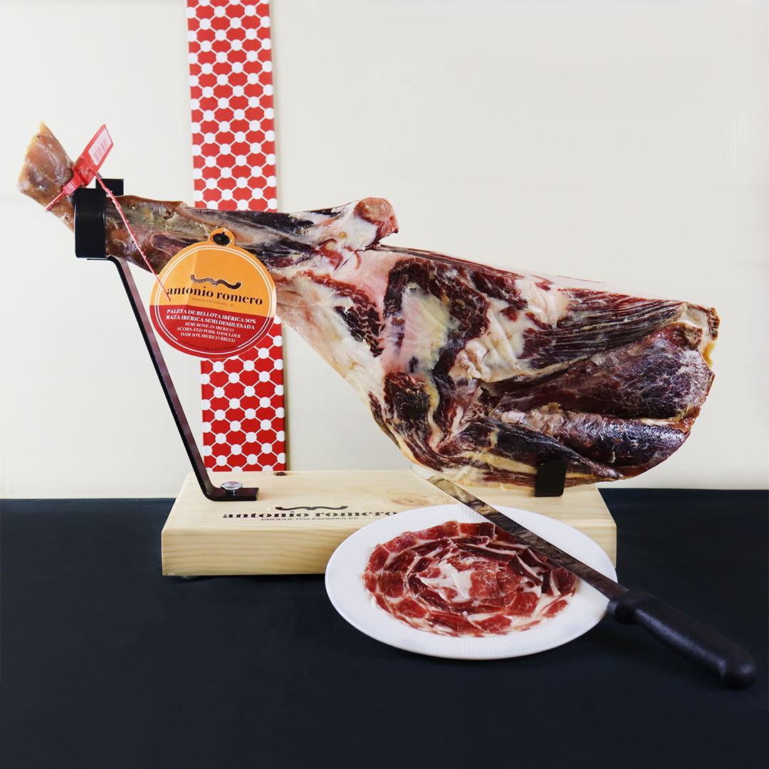 ANTONIO ROMERO  Bellota Ibérico Ham (Shoulder) Semi Bone-in Carving Kit - ARC IBERICO IMPORTS