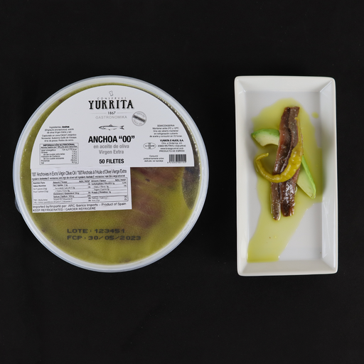 Yurrita "Anchoas" Cantabrico "00" Anchovy Fillets in Extra Virgin Olive Oil 50 fillets - ARC IBERICO IMPORTS