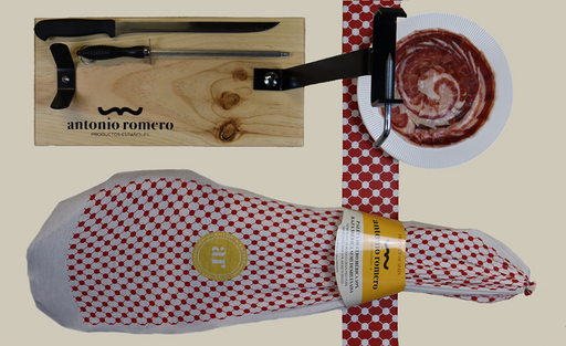 ANTONIO ROMERO Cebo Ibérico Ham (Shoulder) Semi Bone-in Carving Kit - ARC IBERICO IMPORTS