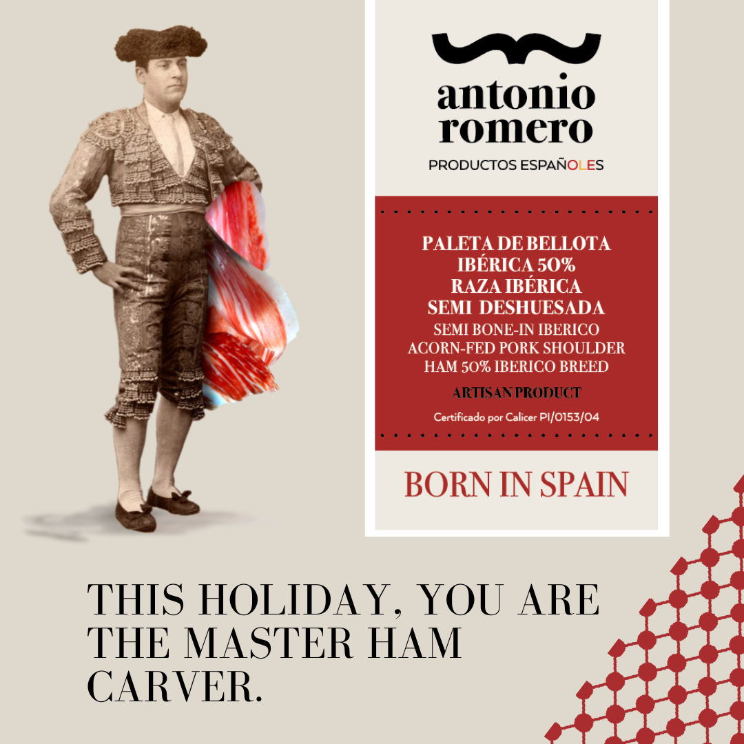 ANTONIO ROMERO  Bellota Ibérico Ham (Shoulder) Semi Bone-in Carving Kit - ARC IBERICO IMPORTS