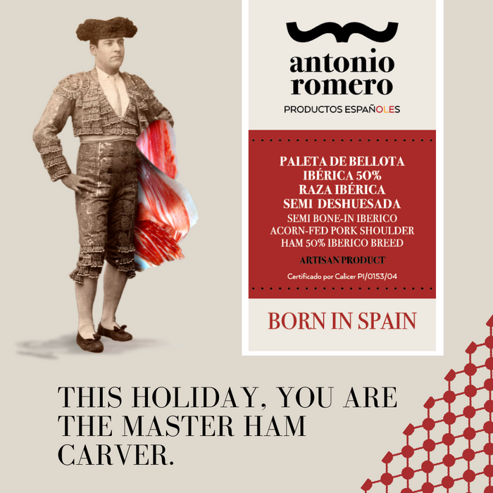 ANTONIO ROMERO  Bellota Ibérico Ham (Shoulder) Semi Bone-in Carving Kit - ARC IBERICO IMPORTS